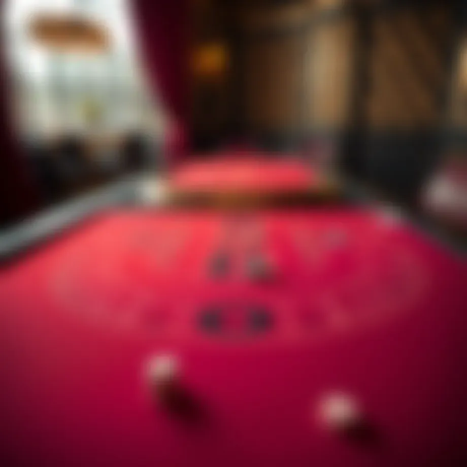 Detailed layout of a baccarat table showcasing its unique design