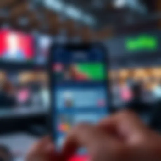 A sleek mobile application interface showcasing various betting options.