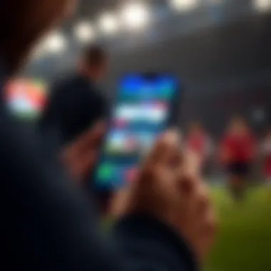 User Engagement with Betfred App Features User engaging with features of the Betfred app on a smartphone