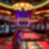 Casino Gaming Atmosphere A vibrant casino floor filled with various gaming tables