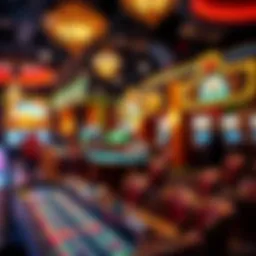 A captivating casino scene showcasing vibrant gaming tables