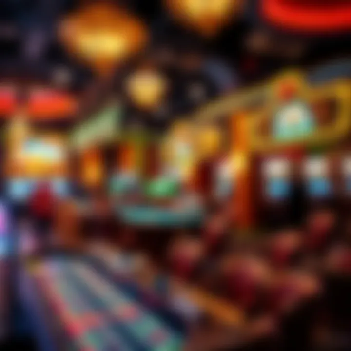 A captivating casino scene showcasing vibrant gaming tables