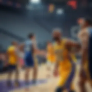 Basketball court showing rivalry