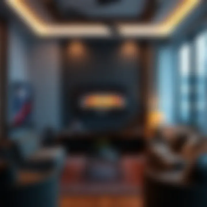 Illustration showing a living room setup for watching NBA games