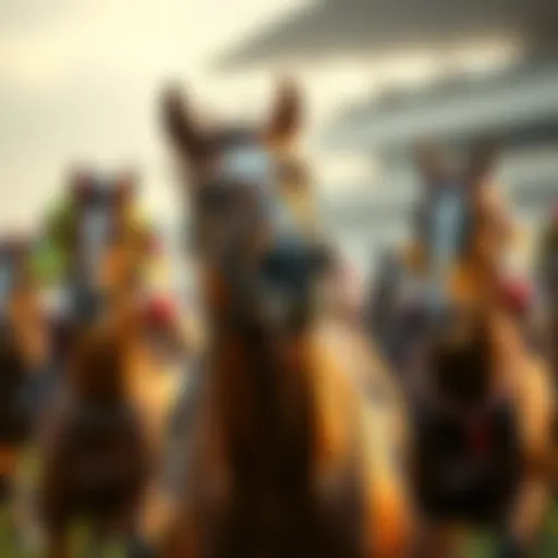 A close-up of a horse racing scene capturing the excitement