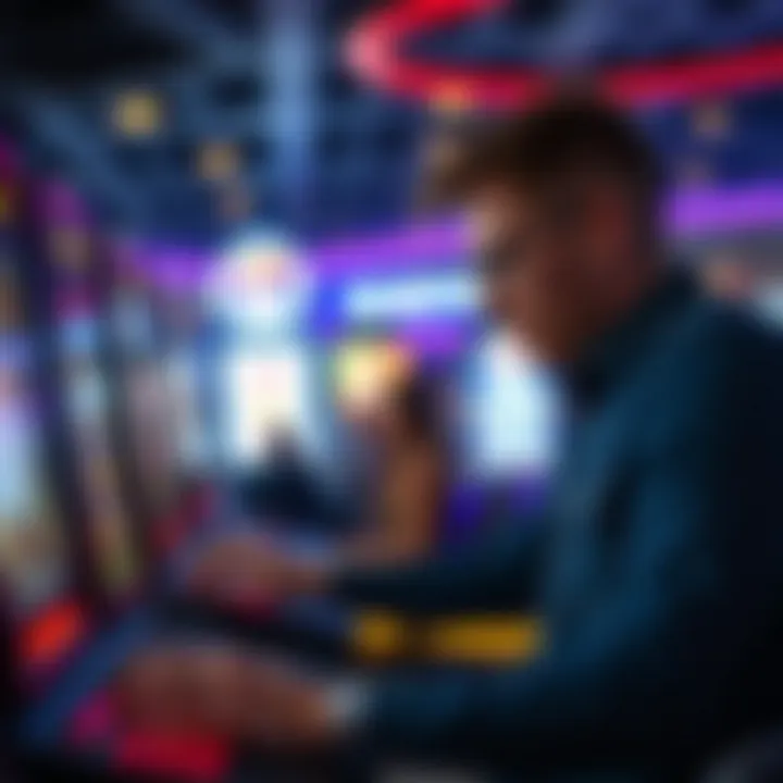 Player engaged in an online slot game with excitement