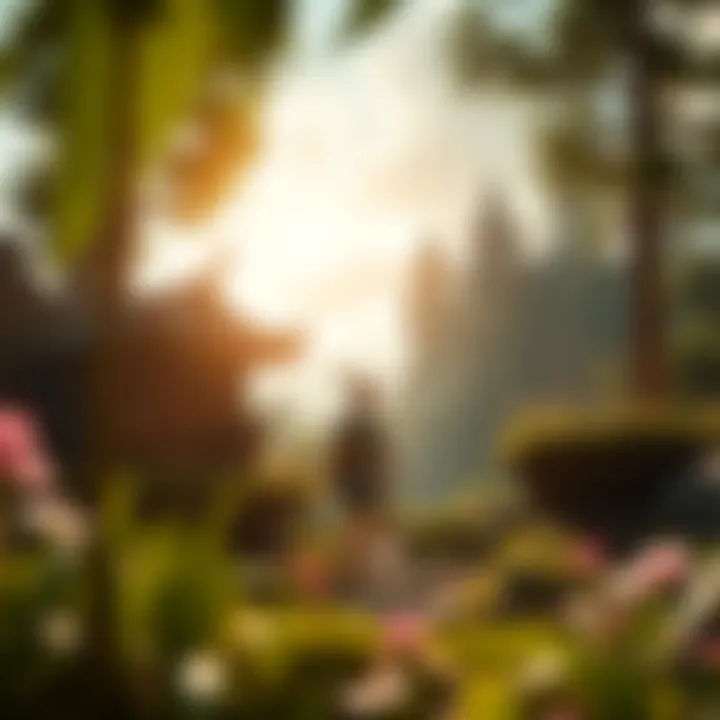 Exploring Immersive Worlds An immersive fantasy world in a video game.