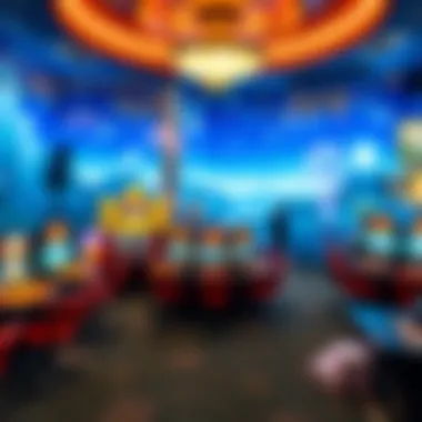 Virtual casino landscape showcasing various games