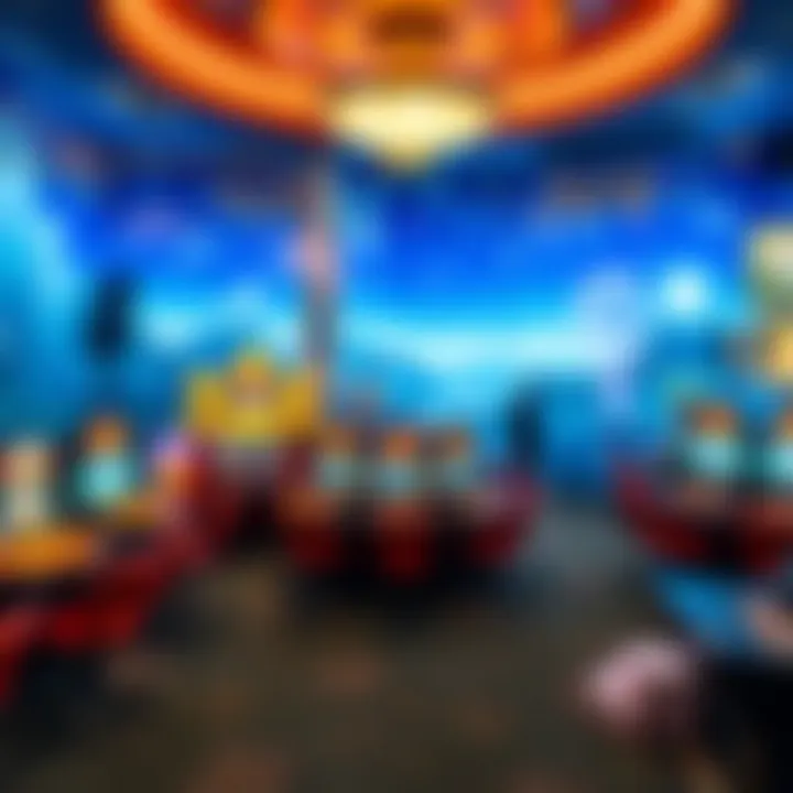 Virtual casino landscape showcasing various games