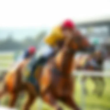 Winning Jockey Moment An experienced jockey on a winning horse crossing the finish line