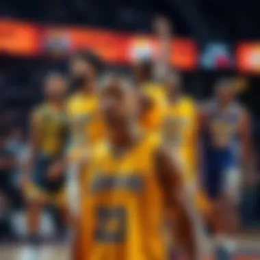 Key players from both teams in action