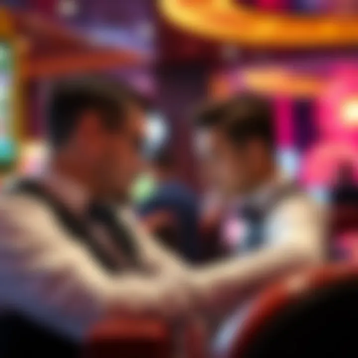 Engaging Interactions in the Live Casino Environment A close-up view of live casino dealers interacting with players through a digital interface