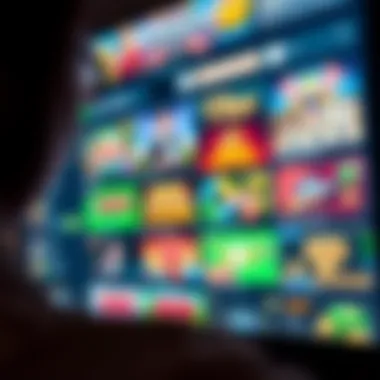 A digital interface showcasing various online casino games.