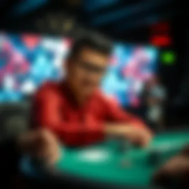 Mastering Strategies in Online Poker A player strategizing in an online poker game