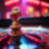 A close-up of a roulette wheel with vibrant colors