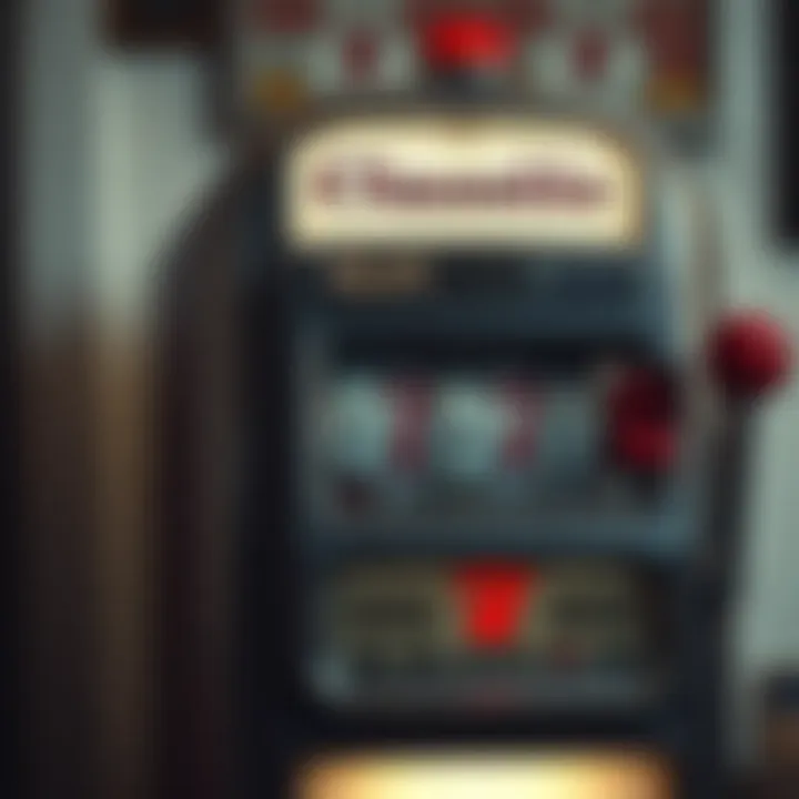 A vintage slot machine showcasing classic symbols and design