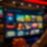 A vibrant online casino interface showcasing various games