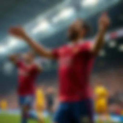 Celebrating Excellence: A Premier League Top Scorer Top goal scorer celebration in a Premier League match