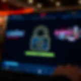 A secure online casino interface with a lock symbol to represent safety