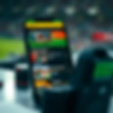 Mobile device displaying various betting options