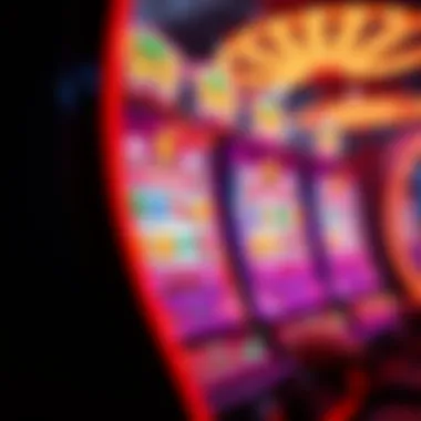 Colorful slot machine display with lights and symbols